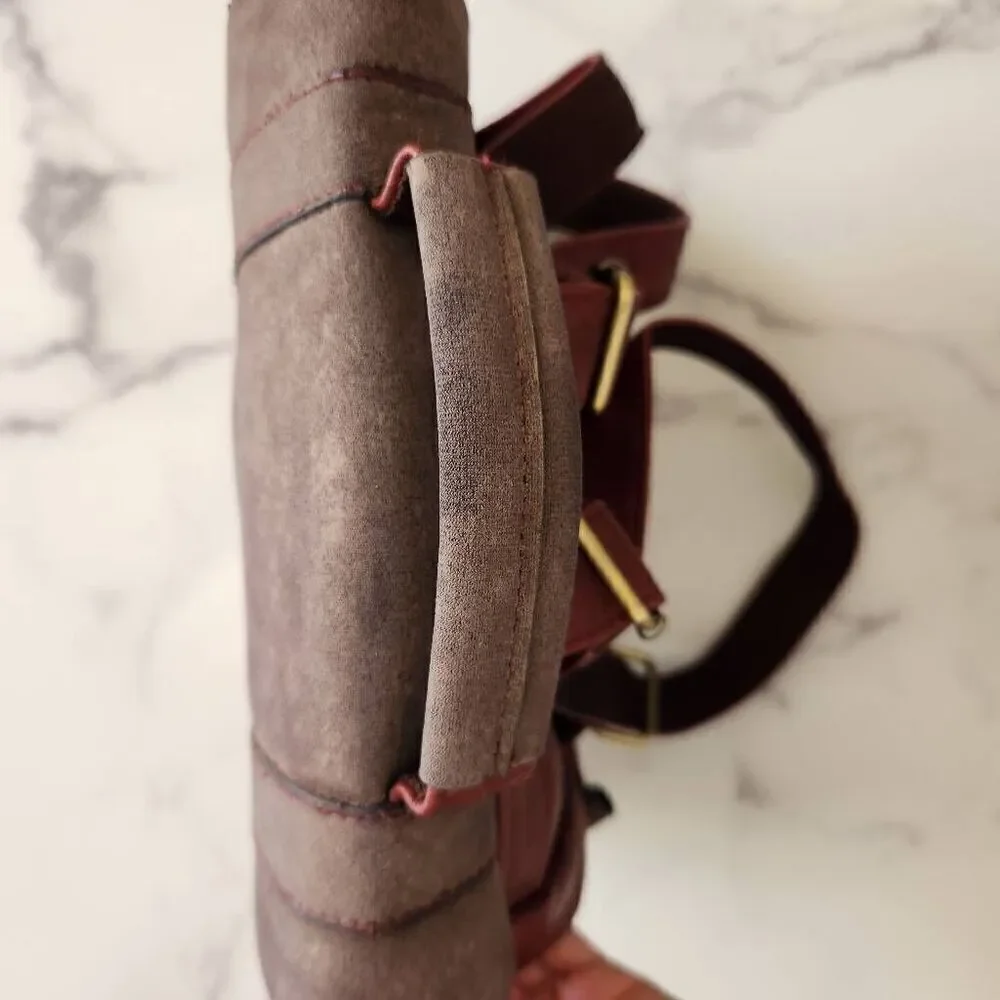 My brother John steampunk little boys backpack burgundy Cherry Brown